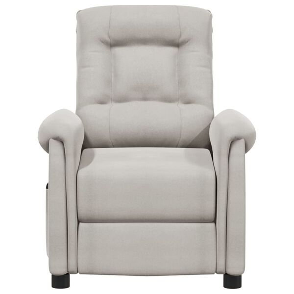 vidaXL Elektrisk massagefåtölj ljusgrå mikrofibertyg