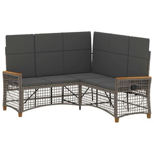 vidaXL Tr&auml;dg&aring;rds f&auml;llbar soffgrupp Gr&aring; och m&ouml;rkgr&aring; 164 x 164 x 112 cm