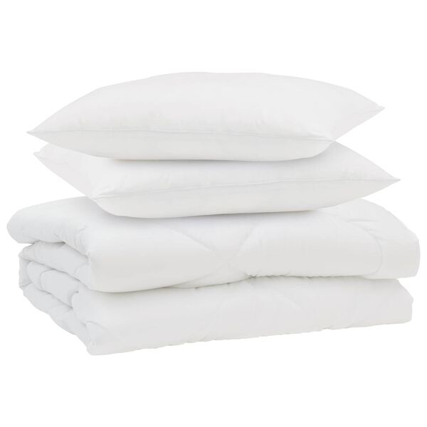 vidaXL Sommar Duvet med kudde 3 pcs Vit Mikrofiber