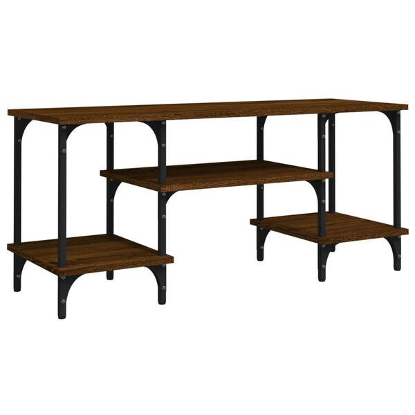 vidaXL Tv-bänk brun ek 102x35x45,5 cm konstruerat trä