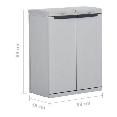 vidaXL Soptunna Eco Cabinet 68x39x89 cm grå och svart