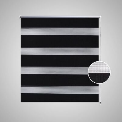 Rullgardin randig svart 90 x 150 cm transparent