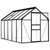 vidaXL V&auml;xthus med basram antracit aluminium 5,89 m&sup2;