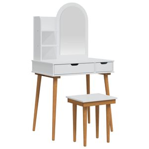 vidaXL Skrivbordsset FAUSKE 4 st Vit 76 x 50 x 143 cm
