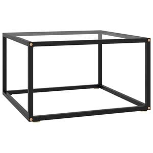vidaXL Soffbord svart med h&auml;rdat glas 60x60x35 cm