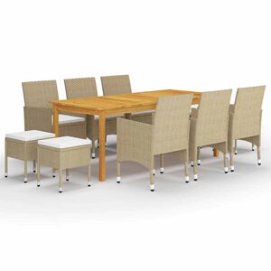 vidaXL Matgrupp f&ouml;r tr&auml;dg&aring;rden 11 delar beige