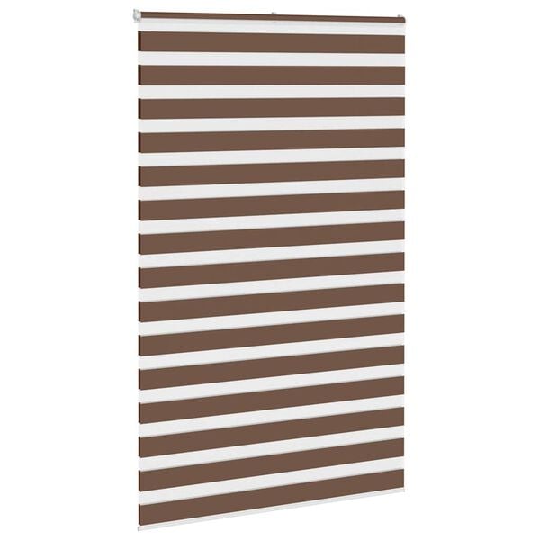 vidaXL Rullgardin zebra brun 150x200 cm tyg bredd 145,9 cm polyester