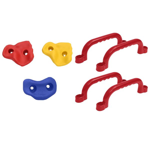 vidaXL Gungsits 2 st med klätterstenar blå polyeten