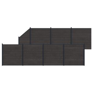 vidaXL St&auml;ngselpanel 8 pcs WPC och aluminium Svart