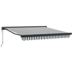 vidaXL Utdragbar markis Anthracite och vit med anthracite ram