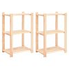 vidaXL F&ouml;rvaringshylla 3 hyllor 2 st 60x38x90 cm massiv furu 150 kg