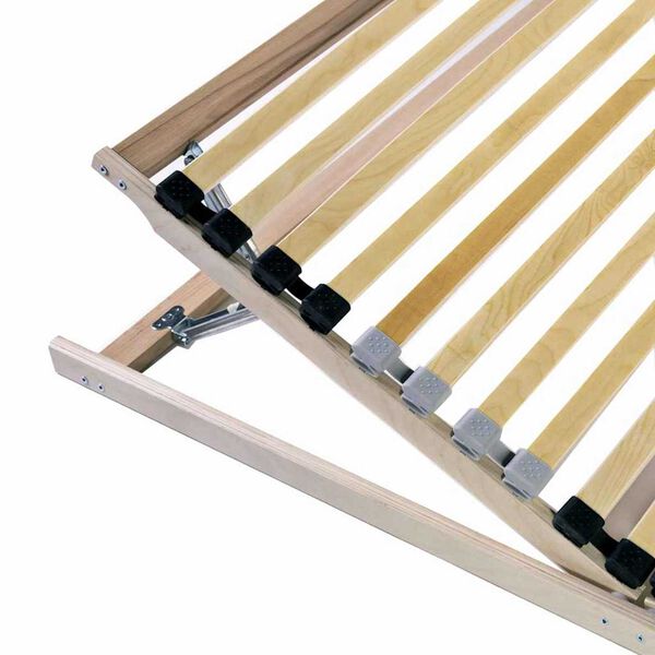 vidaXL Ribbad sängbotten Brun 100 x 190 cm Massivt bokträ