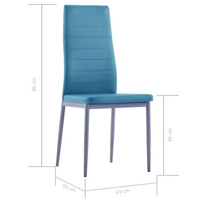 vidaXL Matbord och stolar 7 delar blå