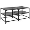 vidaXL Soffbord med svart glasskiva 2 st 50x50x45 cm st&aring;l