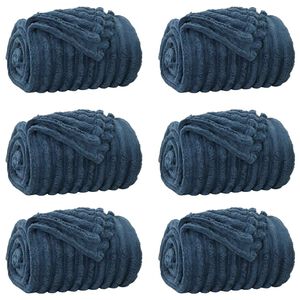 vidaXL Filtar 6 st M&ouml;rkbl&aring; 200 x 150 cm 4.75 kg Fleece