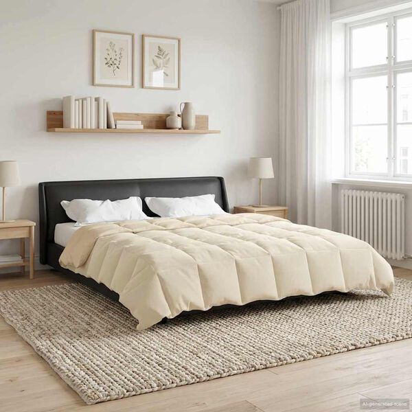 vidaXL Sommar Duvet Quiltad Kr&auml;m 240 x 260 cm Mikrofiber