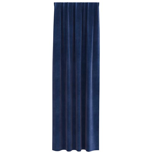 vidaXL M&ouml;rkl&auml;ggningsgardiner 2 pcs M&ouml;rkbl&aring; 140 x 225 cm Sammet