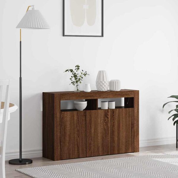 vidaXL Sideboard brun ek 116 x 30 x 75 cm Konstruerat trä
