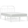 vidaXL S&auml;ngram med huvudgavel metall vit 135x190 cm