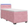 vidaXL Boxspring s&auml;ng med madrass och LED Rosa 80 x 200 cm Sammet