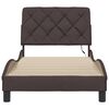 vidaXL Bed Frame with LED without Mattress Dark Brown 90x200 cm Fabric