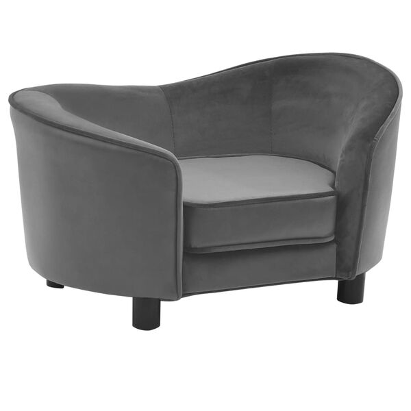 vidaXL Hundsoffa gr&aring; 69x49x40 cm plysch och konstl&auml;der