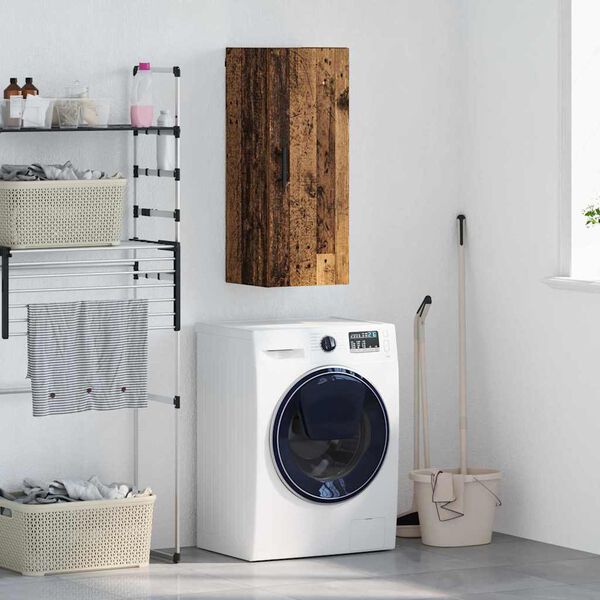 vidaXL V&auml;ggsk&aring;p Gammalt tr&auml; 34,5 x 34 x 90 cm Konstruerat tr&auml;