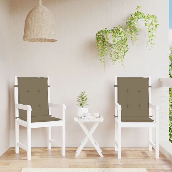 vidaXL Stolsdynor l&aring;gt ryggst&ouml;d 2 st melerad taupe 100x50x4 cm tyg