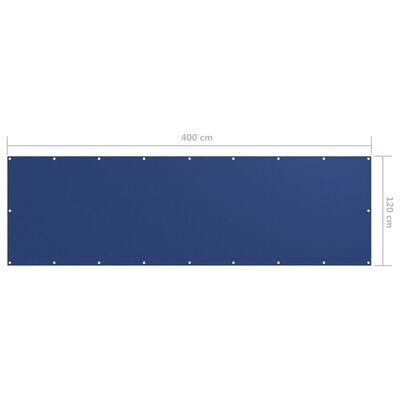 vidaXL Balkongskärm blå 120x400 cm oxfordtyg