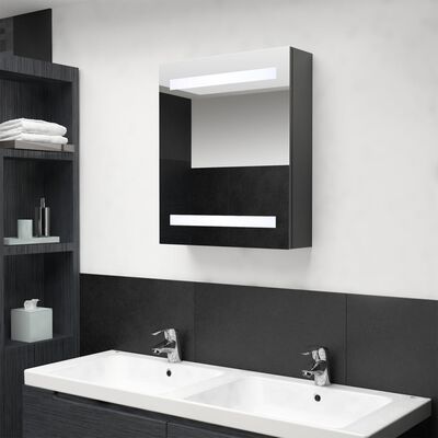 vidaXL Spegelskåp med LED grå 50x14x60 cm