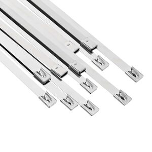 vidaXL Kabelbindare 12 st 7,9 x 400 mm Silver
