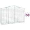 vidaXL Gabioner b&aring;gformade 20 st 200x50x120/140 cm galvaniserat j&auml;rn