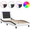 vidaXL Bed Frame with LED without Mattress "Zadar" White and Black 100x200 cm