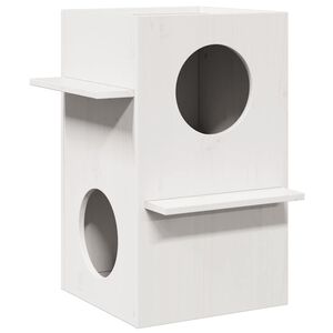 vidaXL Katthus vit 43x43x60 cm massiv furu