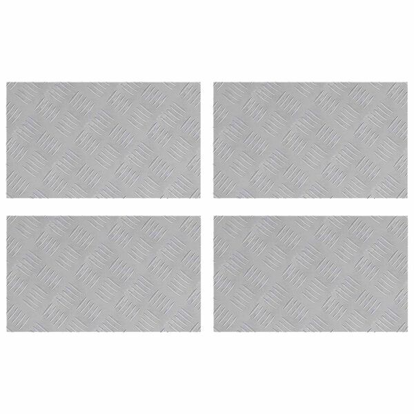 vidaXL Trappsteg Rektangul&auml;r 4 pcs Silver 50 x 30 cm Aluminium