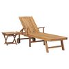 vidaXL Sols&auml;ng med bord massiv teak