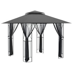 vidaXL Paviljong med sidov&auml;ggar antracit 300x300x270 cm st&aring;l