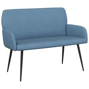 vidaXL Tv&aring;sitssoffa med metallben 2-sits Bl&aring; Kordread tyg