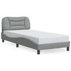 vidaXL Bed Frame with LED without Mattress "Hvar" Light Grey 80x200 cm Fabric