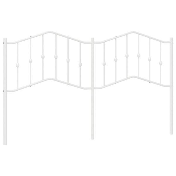 vidaXL Huvudgavel metall vit 180 cm