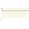 vidaXL Automatisk markis med vindsensor rullgardin LED 4x3 m gräddvit