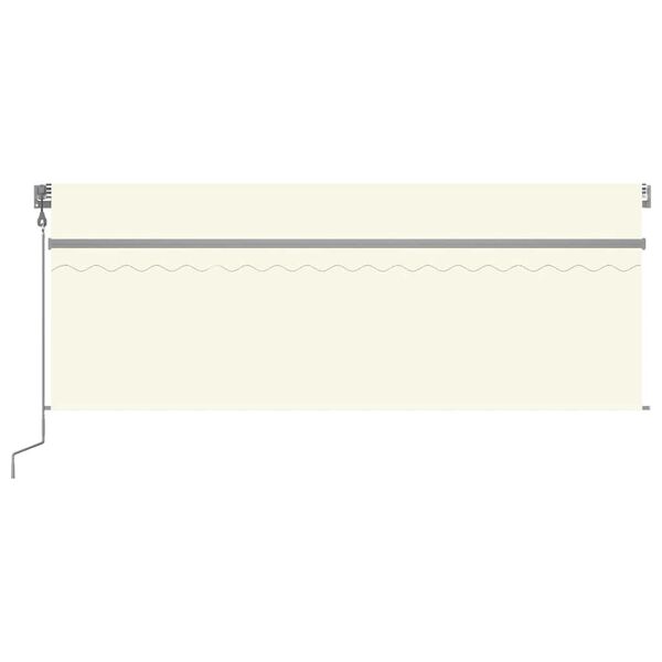 vidaXL Automatisk markis med vindsensor rullgardin LED 4x3 m gräddvit