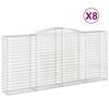 vidaXL Gabioner b&aring;gformade 8 st 400x50x180/200 cm galvaniserat j&auml;rn