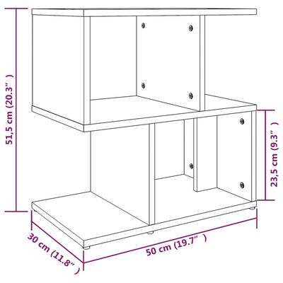 vidaXL Sängbord grå sonoma 50x30x51,5 cm konstruerat trä