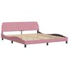 vidaXL Bed with Mattress "Dover" Pink 180x200 cm Velvet