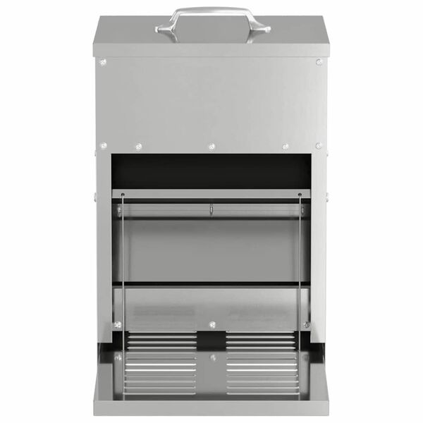 vidaXL Kyckling Trampmatare Silver 25 x 42 x 40 cm Galvaniserat St&aring;l