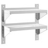 vidaXL V&auml;gghyllor 2 niv&aring;er 50x23,5x48 cm silver rostfritt st&aring;l