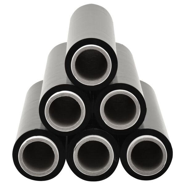 vidaXL T&auml;ckplast 6 st svart 23 &micro;m 624 m