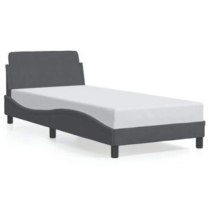 vidaXL S&auml;ngram Dover m&ouml;rkgr&aring; 80x200 cm sammet