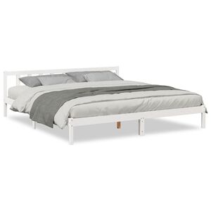 vidaXL S&auml;ngram utan madrass extra l&aring;ng vit 200x210 cm massiv furu